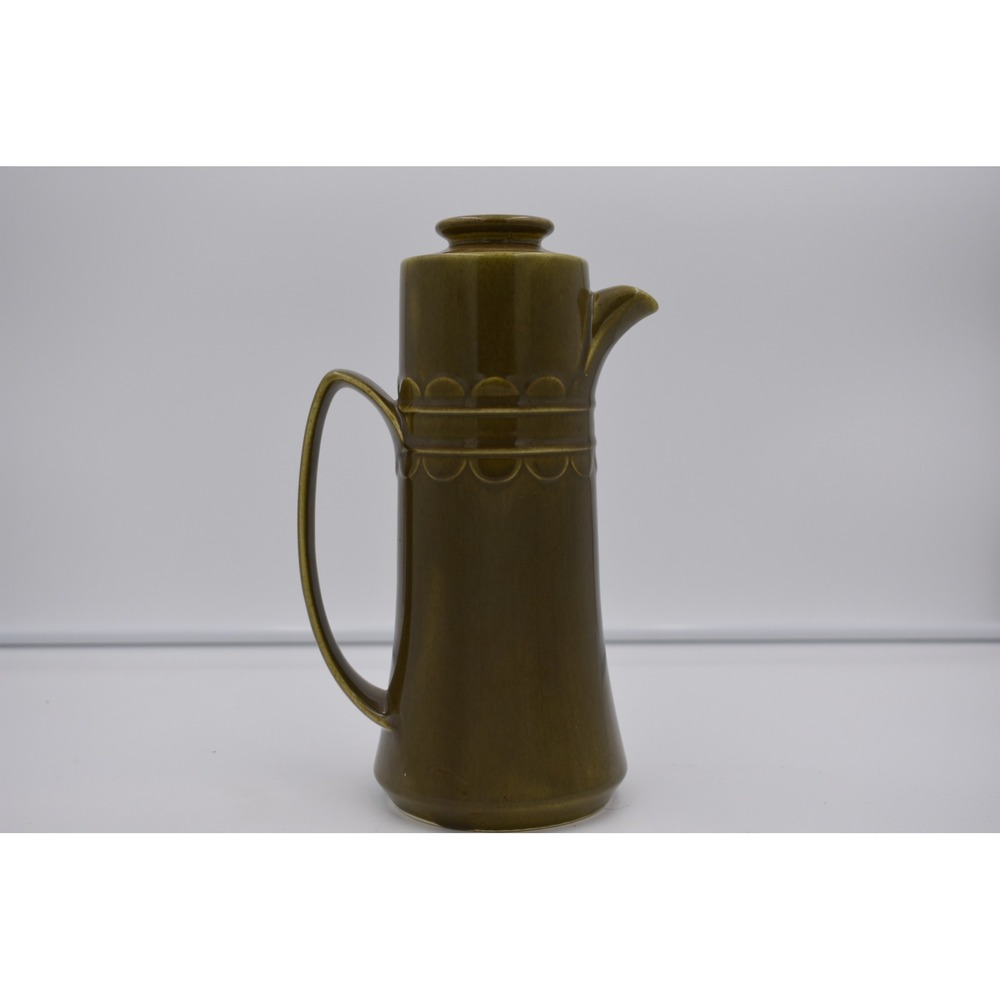 Vintage Homer Laughlin Granada Coffee Pot Mid Century Modern Avacado Olive Green